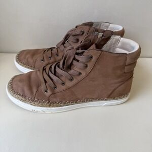UGG Women's 9.5 Brown Leather High Top Espadrille Sneakers Casual Shoes